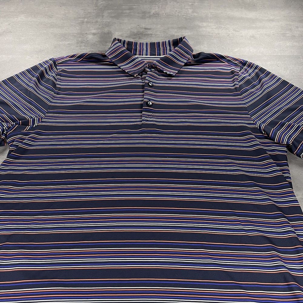 Cutter & Buck Florida Gators Polo Shirt Men M Black Blue Orange Stripe NCAA SEC